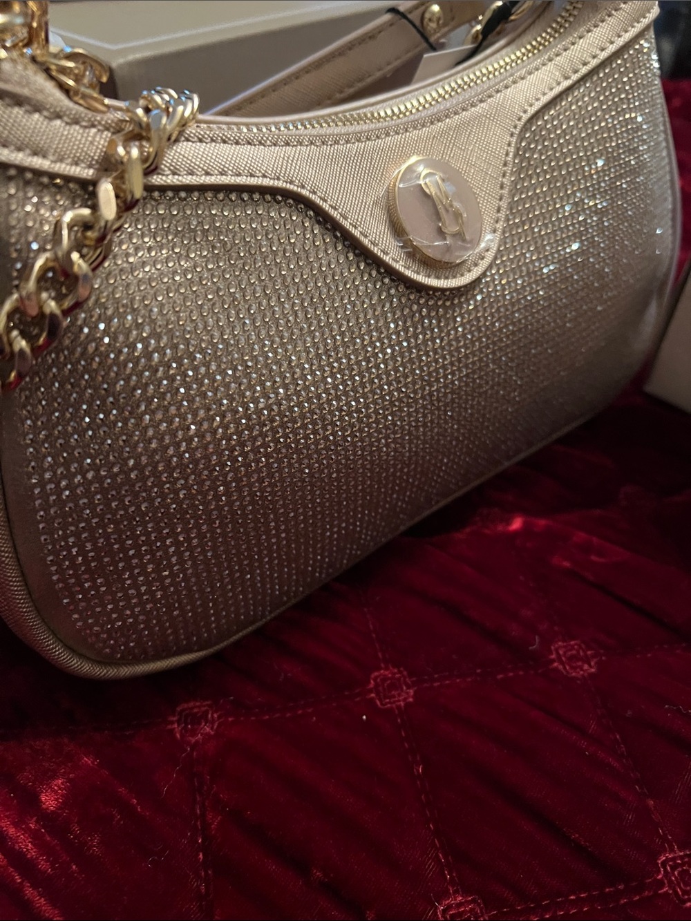 Steve Madden BBickie Crossbody or Shoulder Bag in Champagne Sparkle